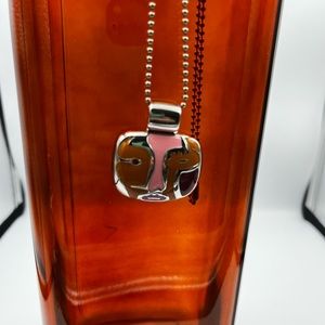 Lia Sophia Vintage Picasso enamel pendant; face,  pristine condition.